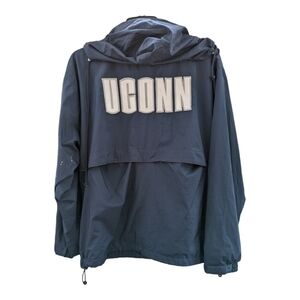 UCONN Adidas Navy and White Full Zip Lined Jacket Size Large with flaws